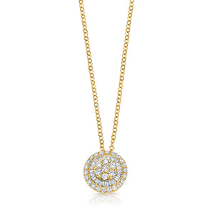 Graziela Gems - Necklace - Diamond Small Pizza Necklace - Yellow Gold