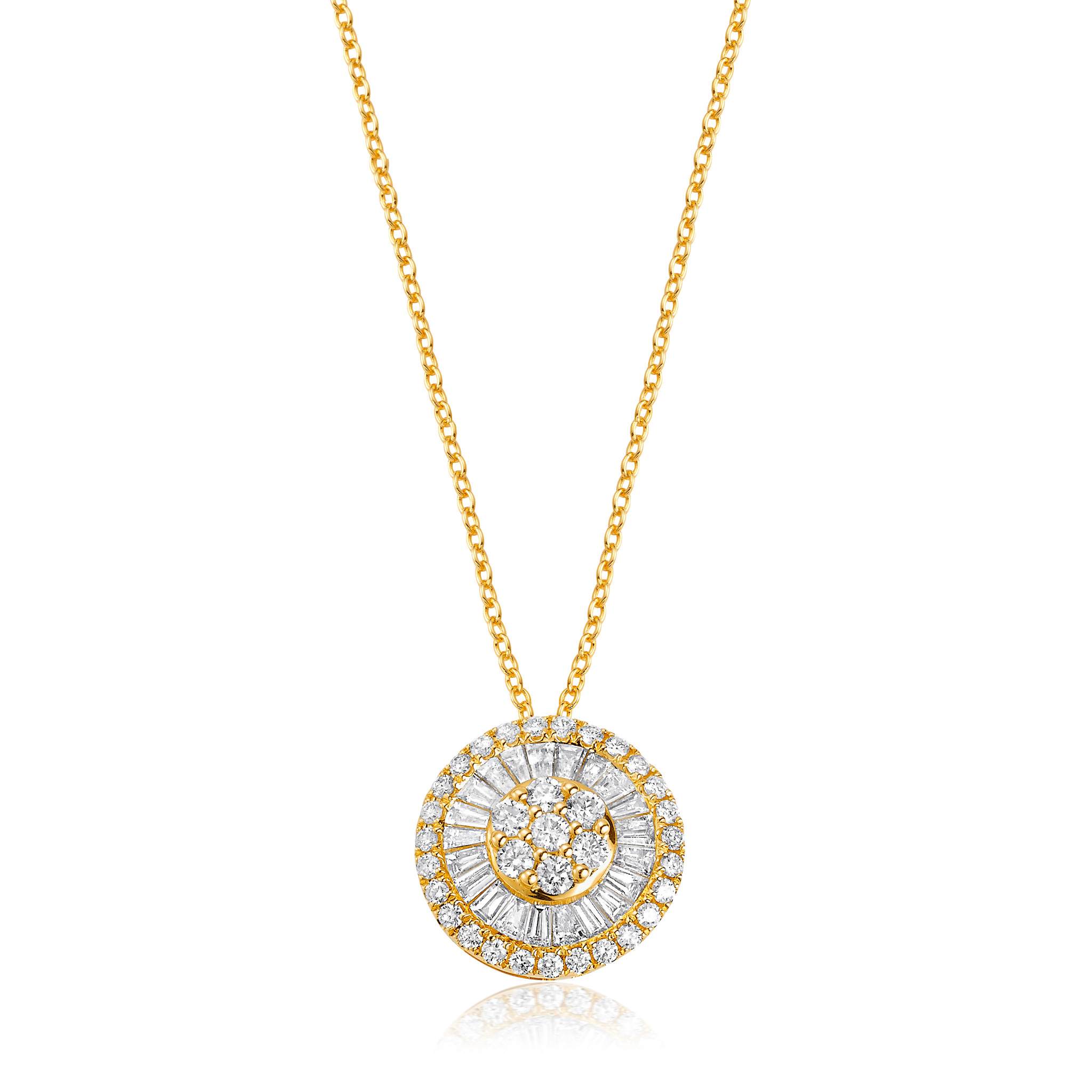 Graziela Gems - Necklace - Diamond Medium Pizza Necklace - Yellow Gold
