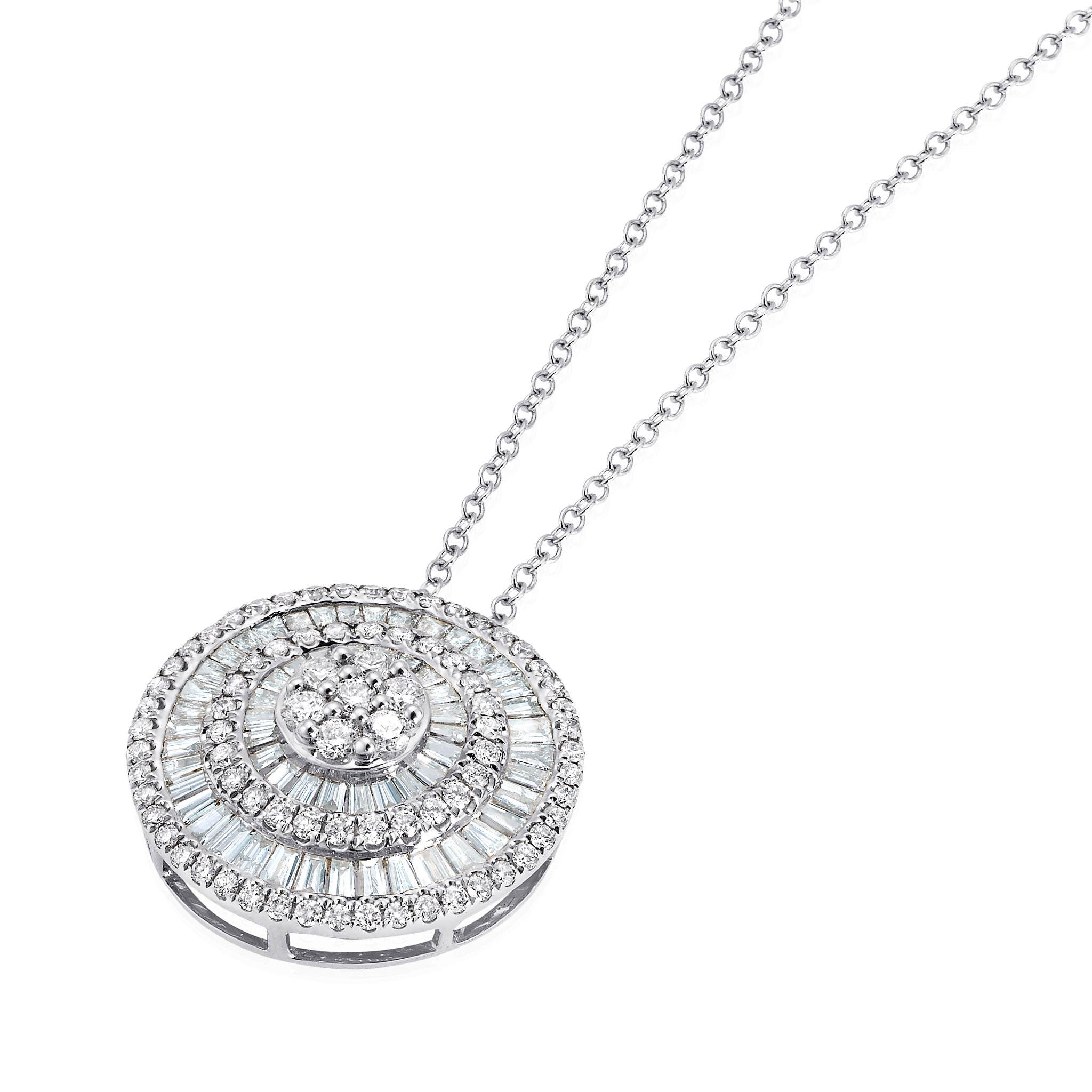 Graziela Gems - Necklace - Diamond Large Pizza Necklace - 
