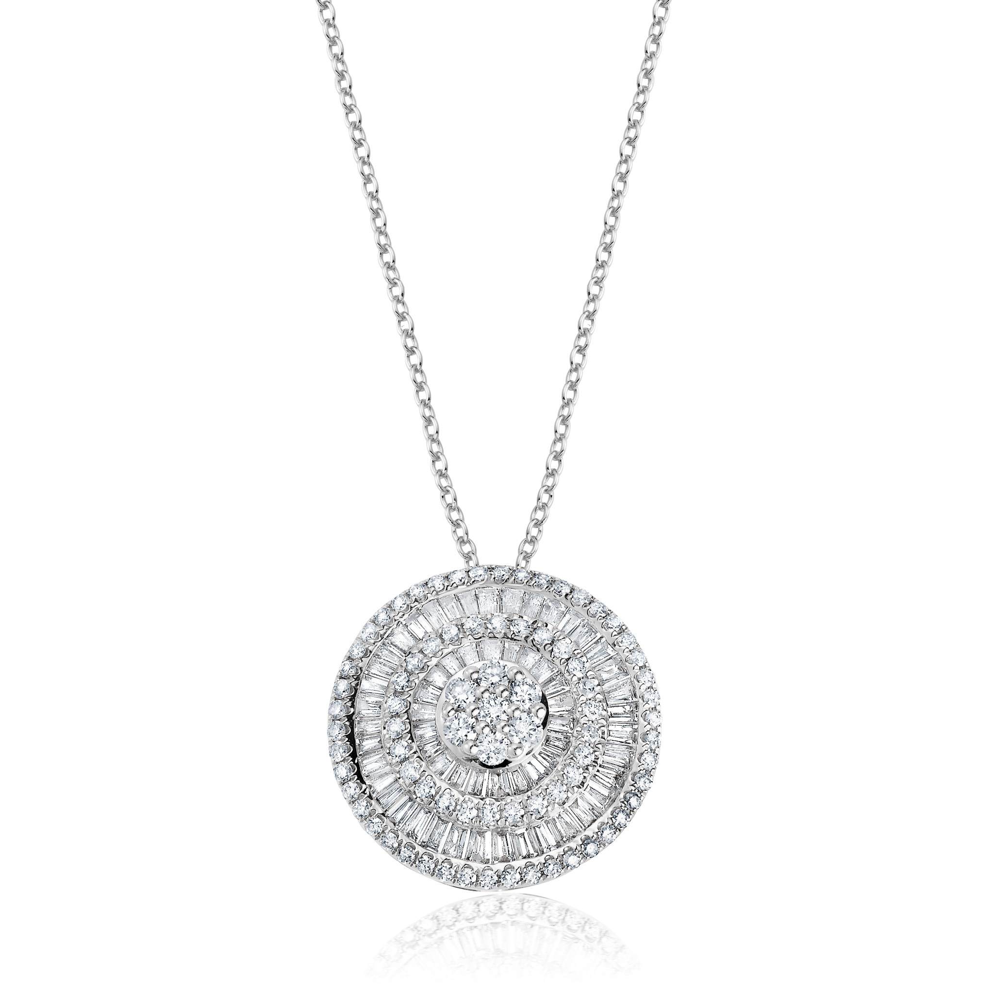 Graziela Gems - Necklace - Diamond Large Pizza Necklace - White Gold