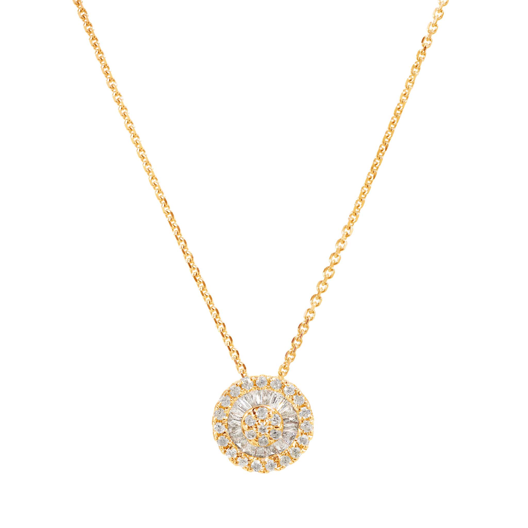 Graziela Gems - Necklace - Diamond Tiny Pizza Necklace - Yellow Gold