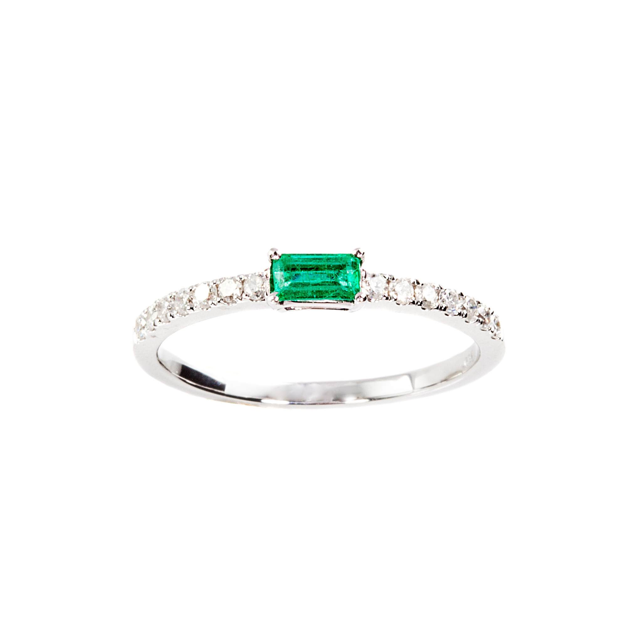 Baby Emerald Baguette Band Ring