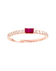 Baby Ruby Baguette Band Ring