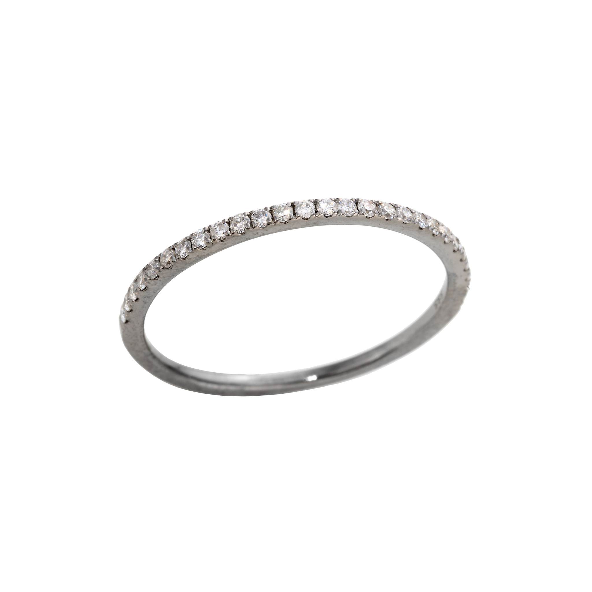 Baby Black & White Half Pave' Band