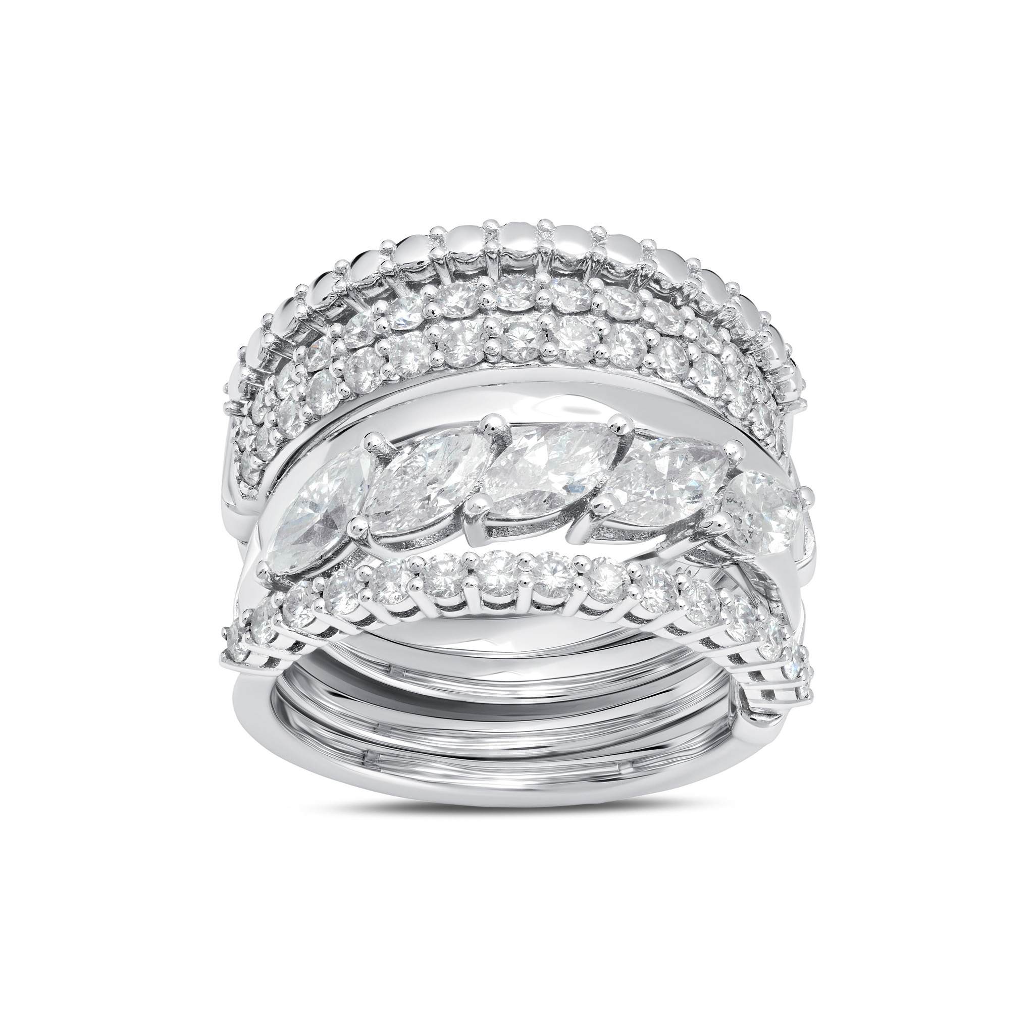 Gold Evolve Marquise 5 Band Ring