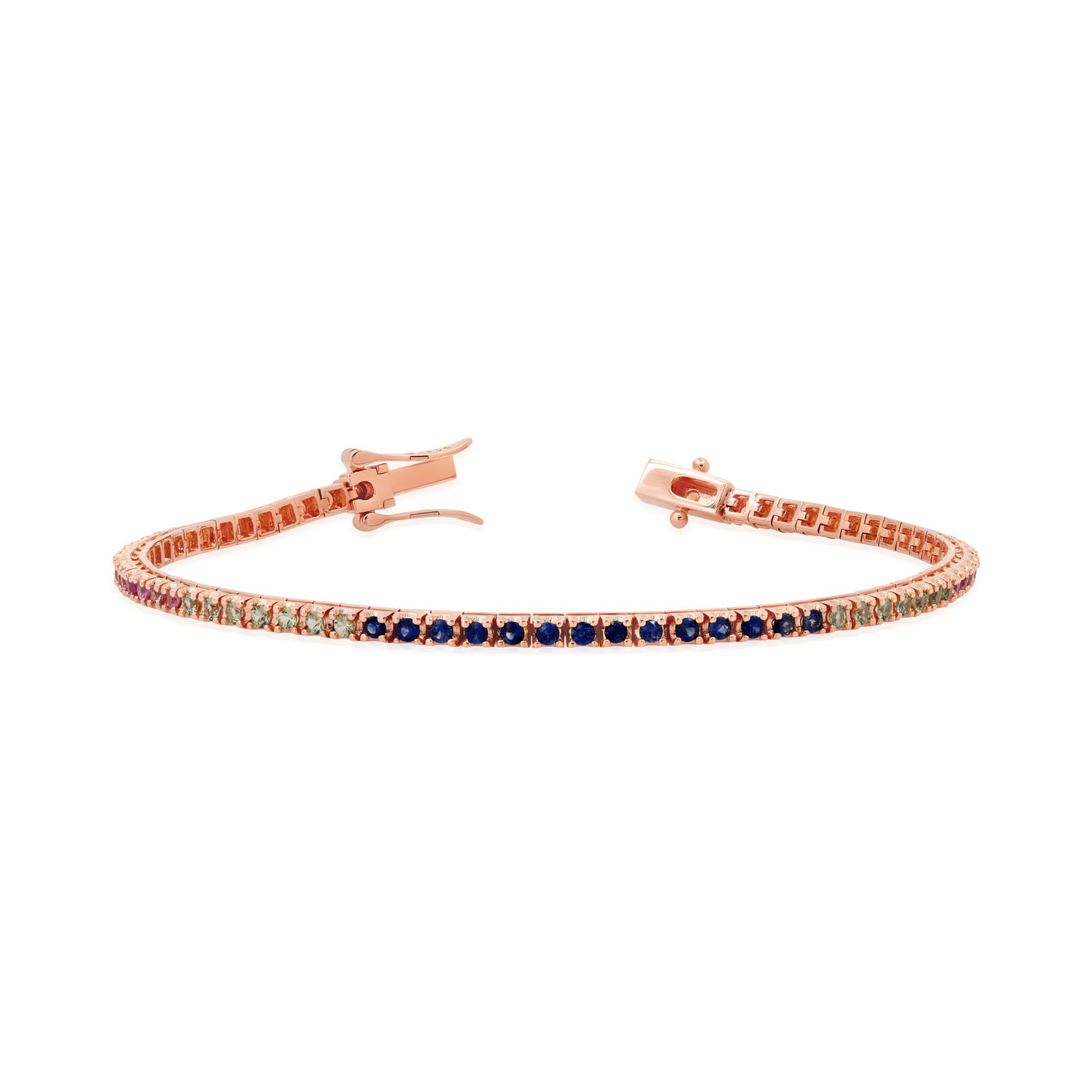 Graziela Gems - Rainbow Sapphire Tennis Bracelet - 