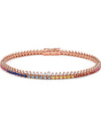 Graziela Gems - Rainbow Sapphire & Diamond Tennis Bracelet - 