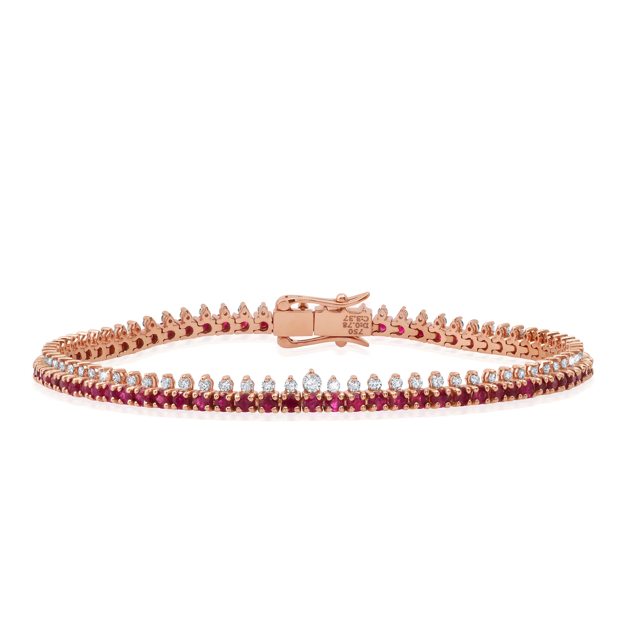 Ruby & White Diamond Tennis Bracelet