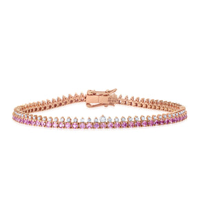 Pink Sapphire & White Diamond Tennis Bracelet