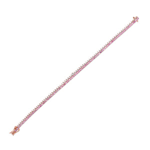Pink Sapphire & White Diamond Tennis Bracelet