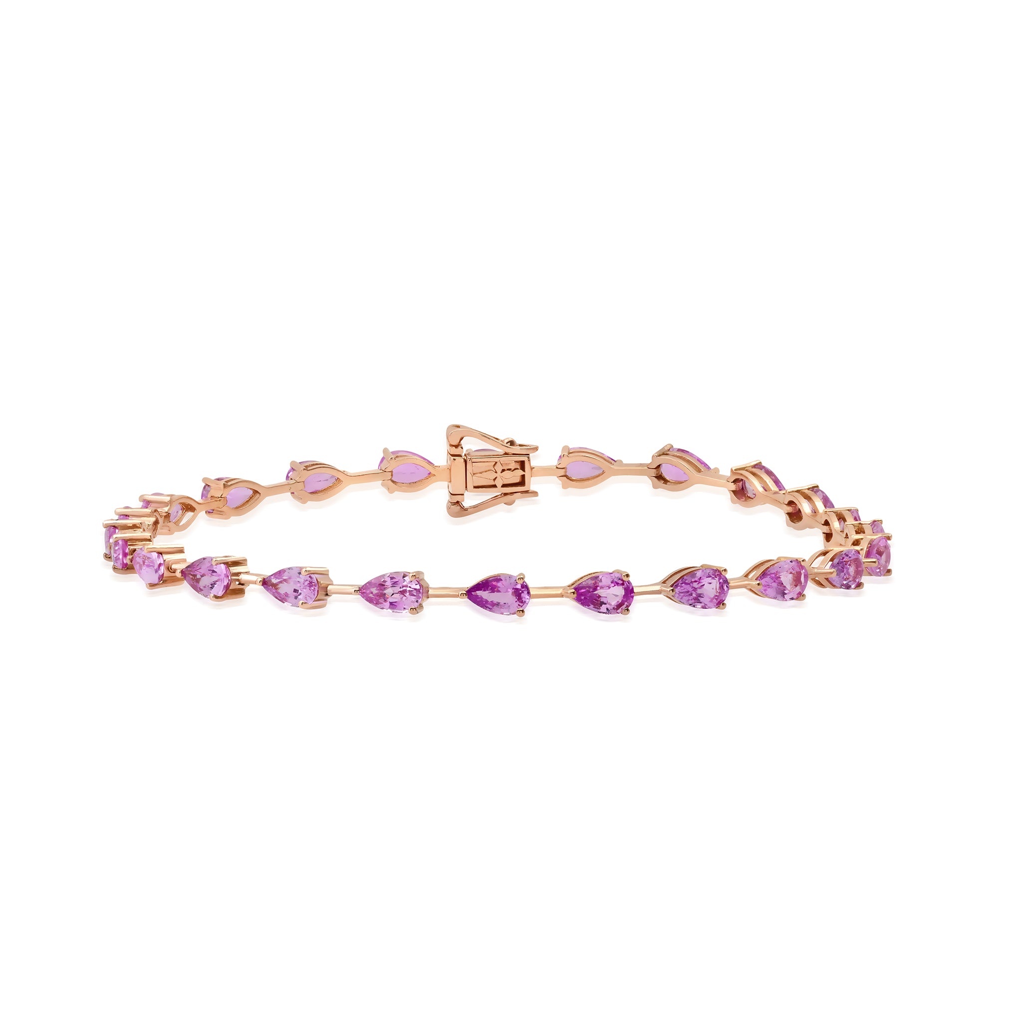 Cable Collectibles® Ribbon Chain Bracelet in 18K Rose Gold with Pavé Pink  Sapphires