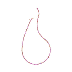Graziela Gems - Necklace - Pink Sapphire Tennis Necklace - 