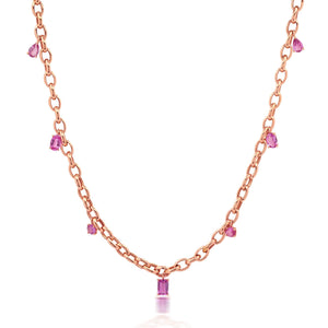 Graziela Gems - Necklace - Pink Sapphire Link Necklace - 