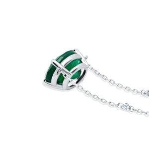 Oval Emerald & Diamond Necklace