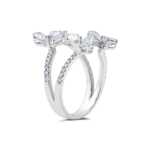 White Diamond Folha Ring
