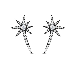 Graziela Gems - Diamond Shooting Starburst Earrings - Black Gold