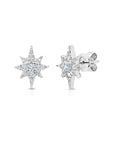 Graziela Gems - Diamond Tiny Starburst Earrings - White Gold