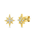 Graziela Gems - Diamond Tiny Starburst Earrings - Yellow Gold