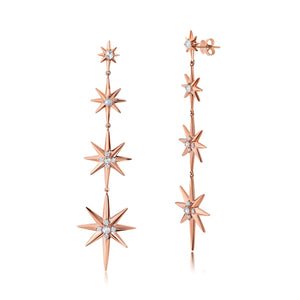 Graziela Gems - Shooting Starburst Earrings - Rose Gold