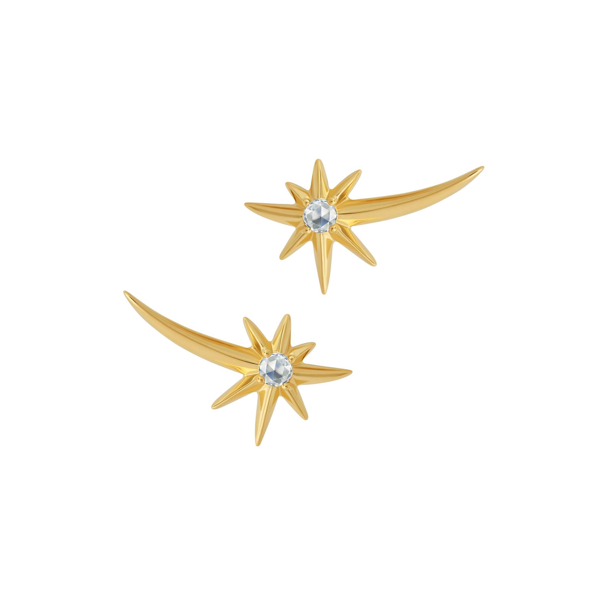 Graziela Gems - Shooting Starburst Earrings - Yellow Gold