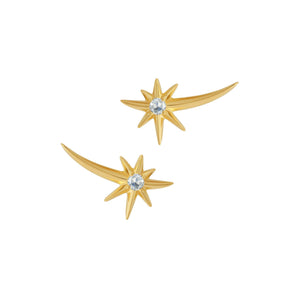 Graziela Gems - Shooting Starburst Earrings - Yellow Gold