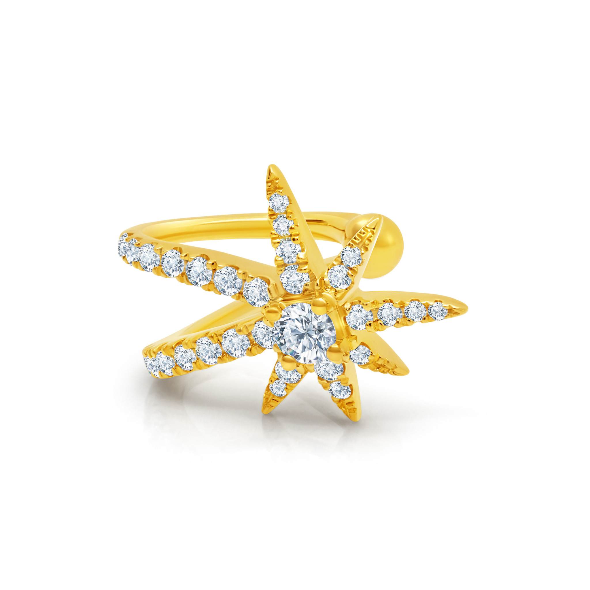 Graziela Gems - Diamond Starburst Cartilage Cuff - Yellow Gold