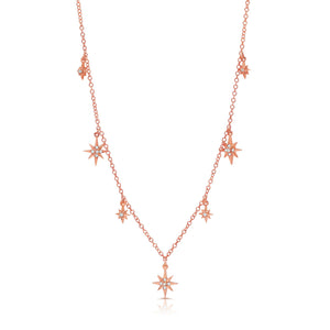 Graziela Gems - Necklace - Diamond Starburst Adjustable Necklace - Rose