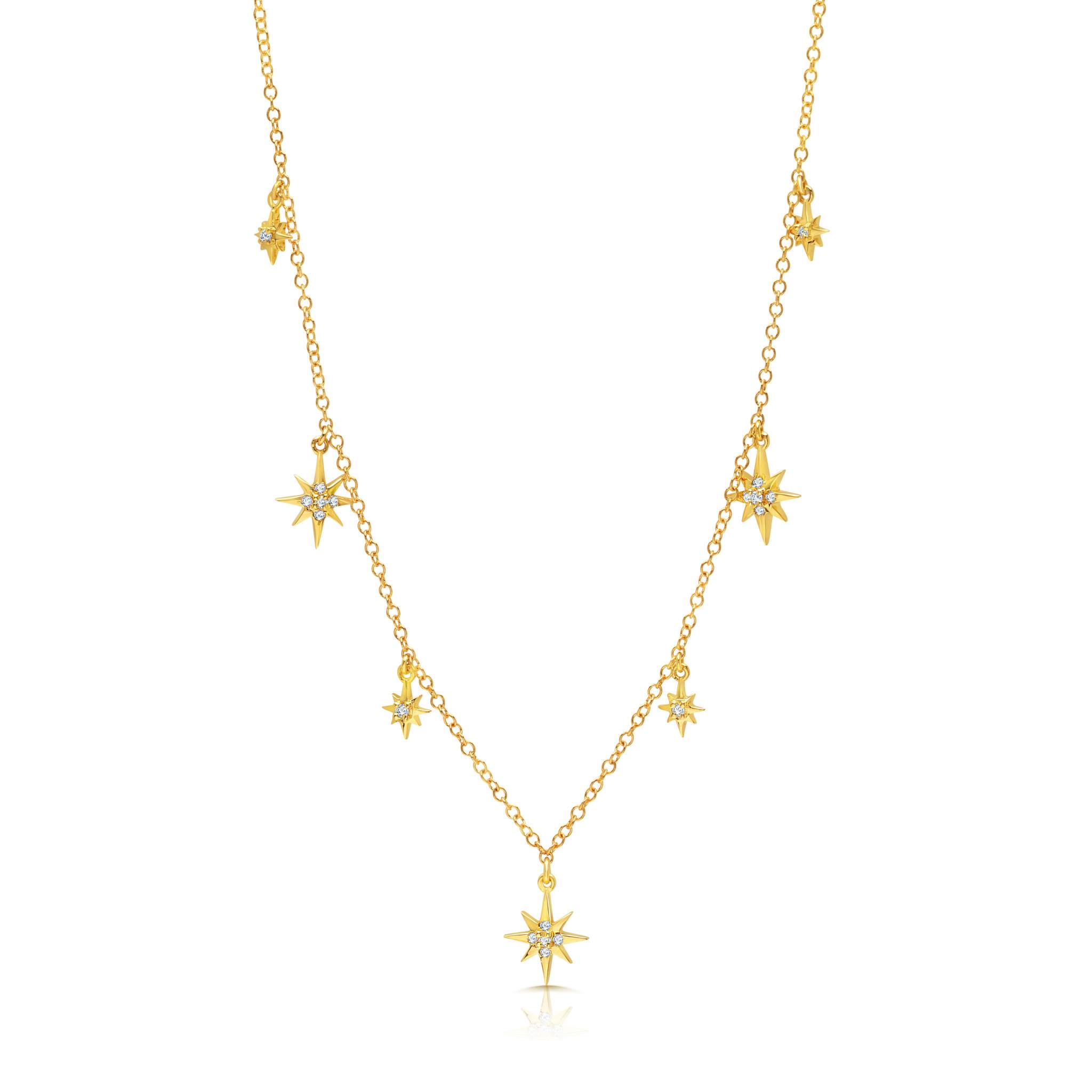 Graziela Gems - Necklace - Diamond Starburst Adjustable Necklace - Yellow