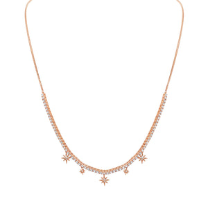 Graziela Gems - Necklace - Diamond Starburst Choker - Rose Gold