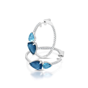 Graziela Gems - Midnight Aquamarine Earrings - 