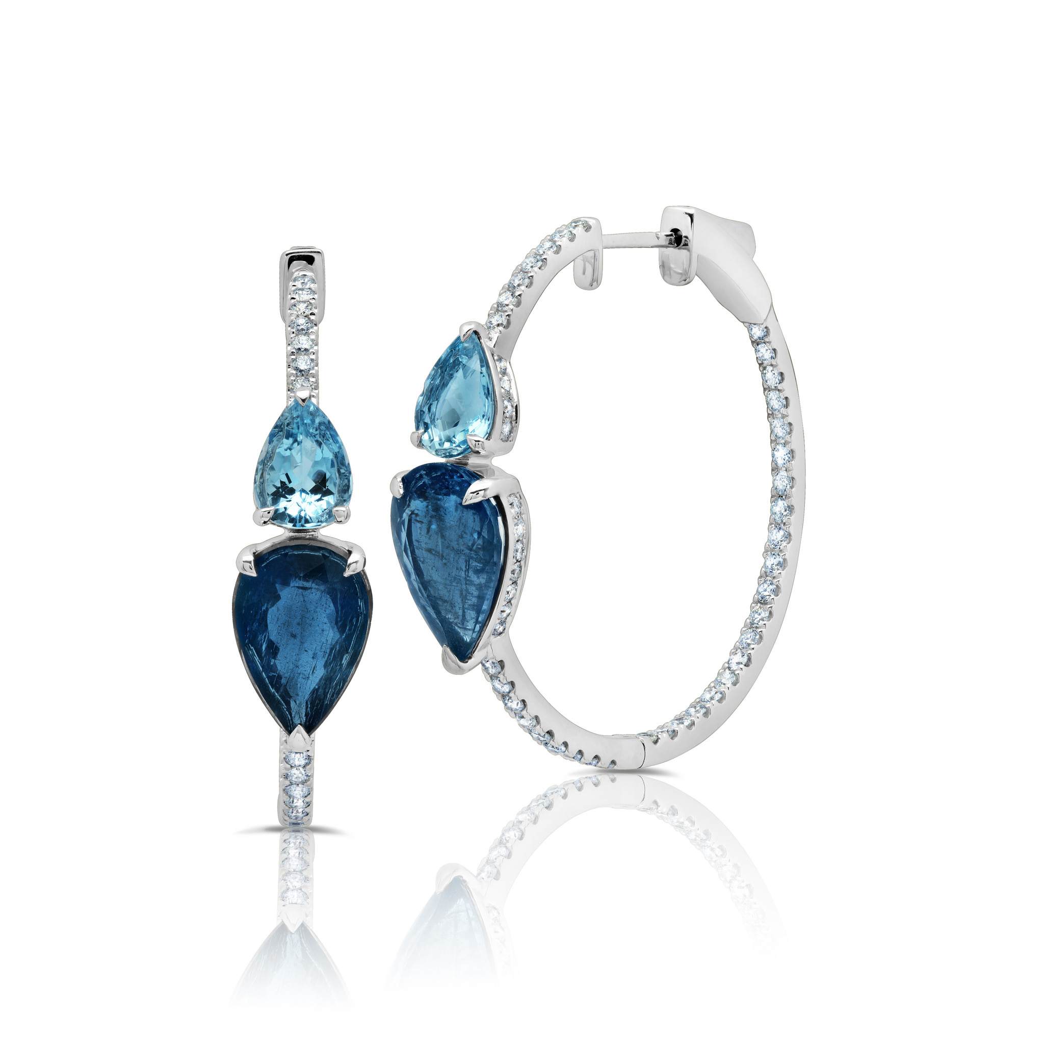Graziela Gems - Midnight Aquamarine Earrings - 
