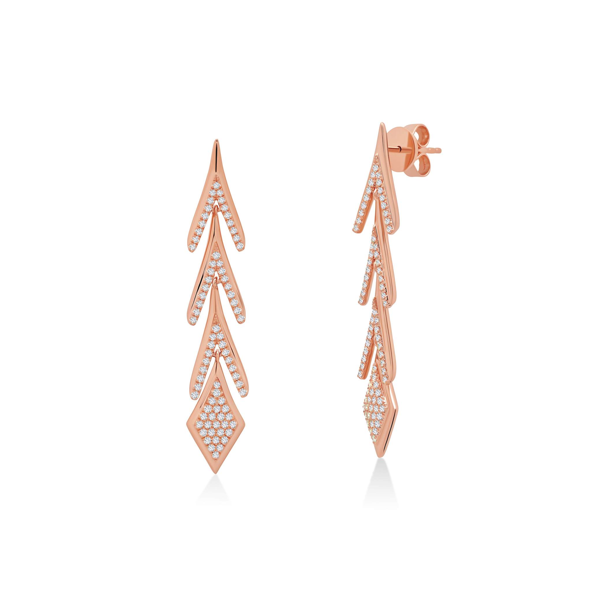 Graziela Gems - Tribal Diamond & Gold Earrings - Rose Gold