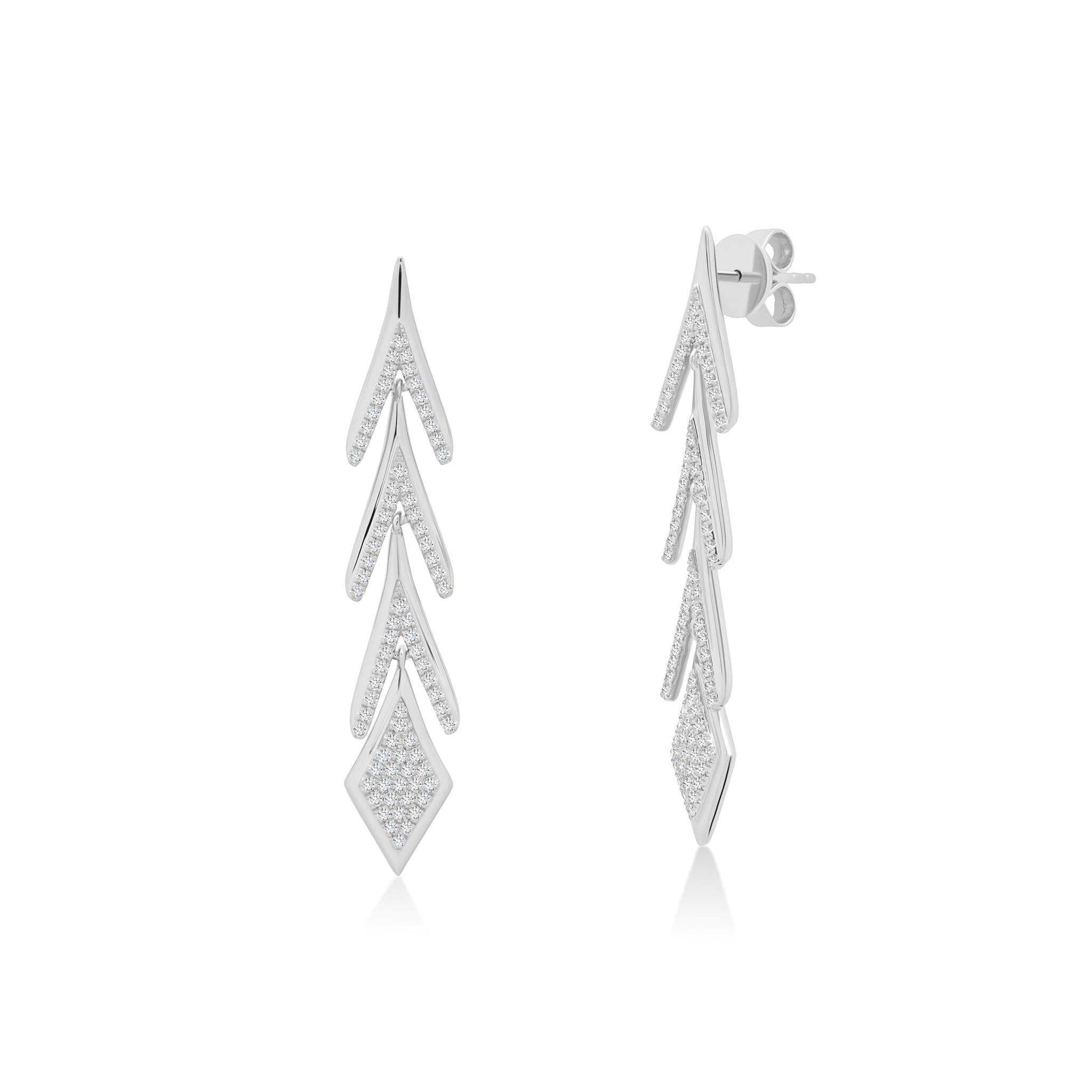 Graziela Gems - Tribal Diamond & Gold Earrings - White Gold