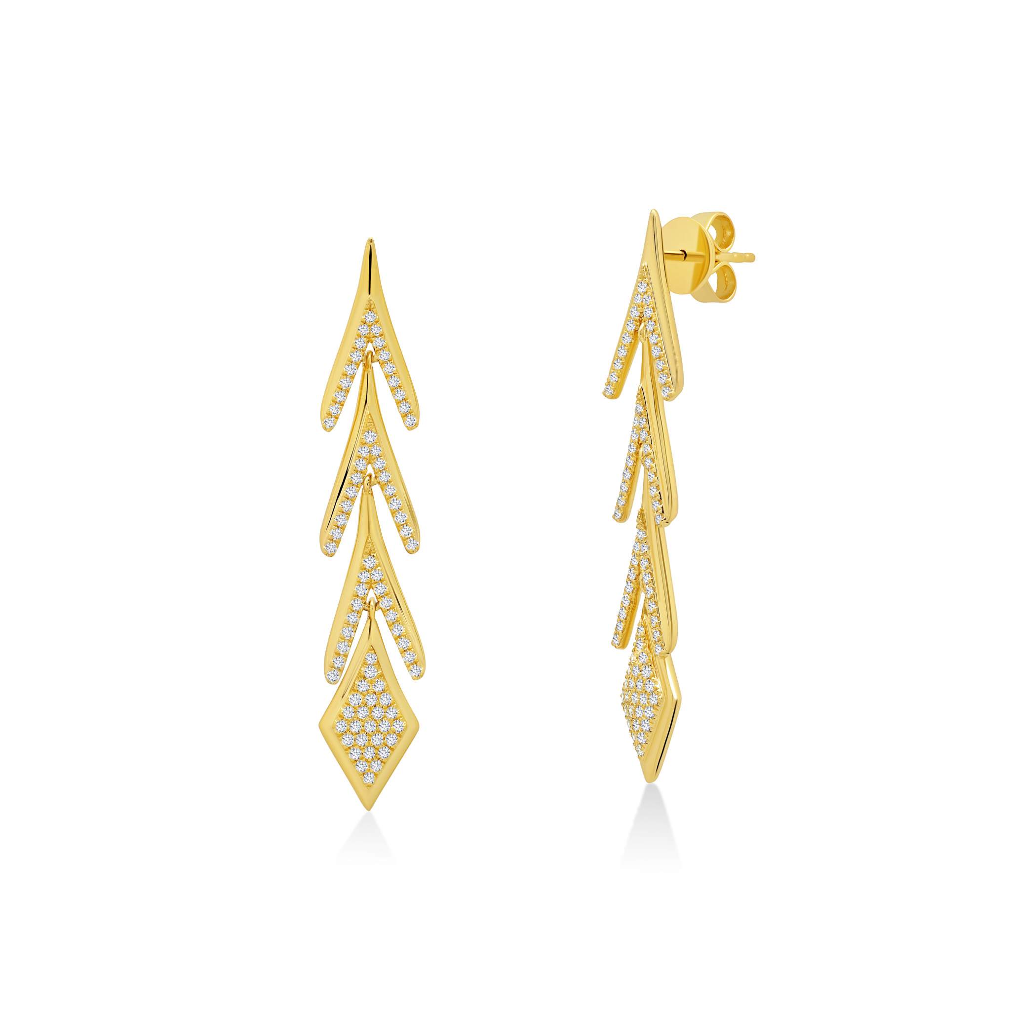 Graziela Gems - Tribal Diamond & Gold Earrings - Yellow Gold