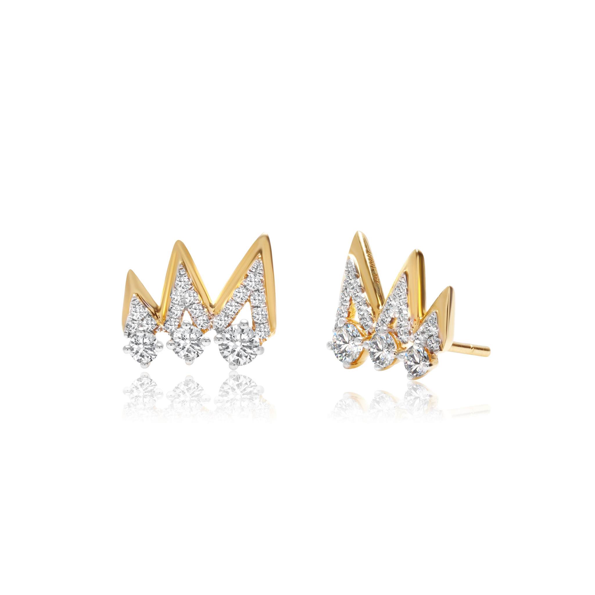 Graziela Gems - Tribal Diamond & Gold Earrings - Yellow Gold