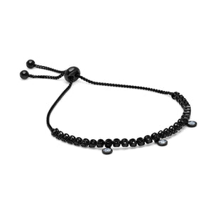 Black and White Diamond Floating Bolo Bracelet
