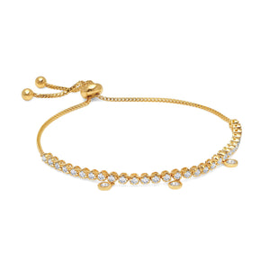 Graziela Gems - Diamond Floating Bolo Bracelet - Yellow Gold