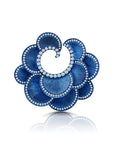 Graziela Gems - Scalloped Titanium Earrings in Satin Blue - 