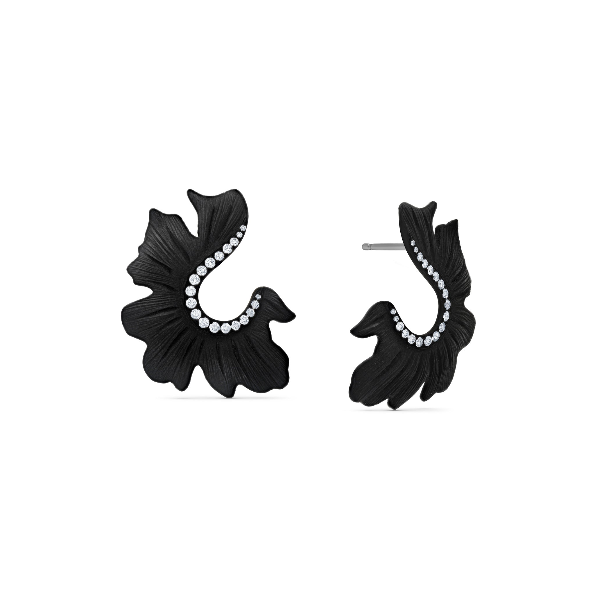 Matte Black Titanium Earrings