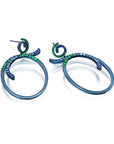 Graziela Gems - Sapphire & Emerald Blue Titanium Earrings - 