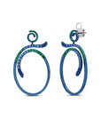 Graziela Gems - Sapphire & Emerald Blue Titanium Earrings - 