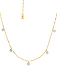 Graziela Gems - Necklace - Tiny Floating Diamond Necklace - Yellow Gold