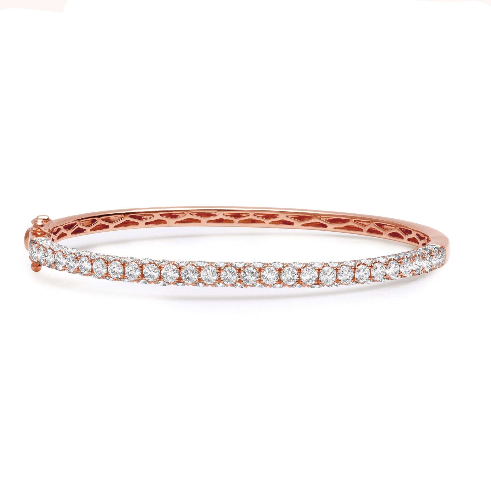 Graziela Gems - 3 Sided Diamond Bangle - Rose Gold