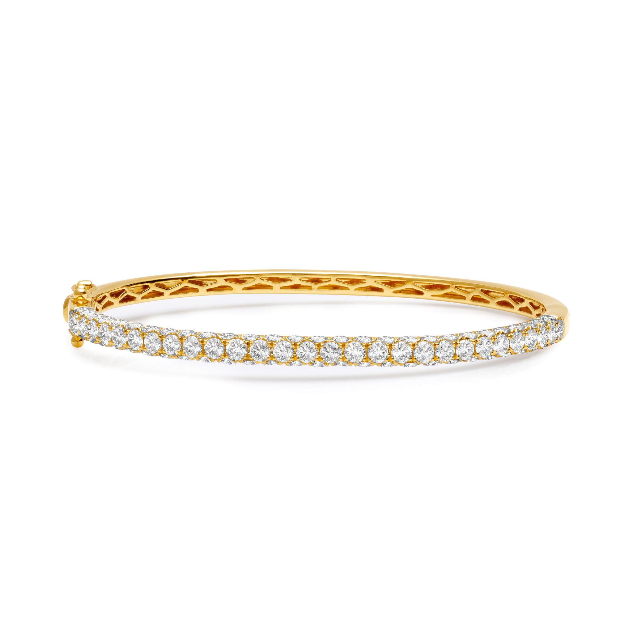 Graziela Gems - 3 Sided Diamond Bangle - Yellow Gold