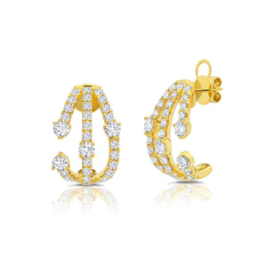 Graziela Gems - Diamond Cage Earrings - Yellow Gold