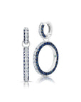 Graziela Gems - Sapphire & Diamond 3 Sided Earrings - 