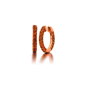 Citrine & Orange Rhodium 3 Sided Earrings