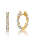 Graziela Gems - .85ct Diamond 3 Sided Huggie Earrings - Yellow Gold