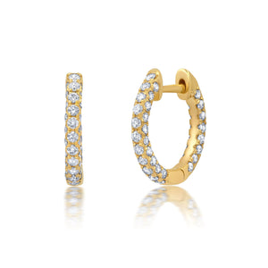 Graziela Gems - .85ct Diamond 3 Sided Huggie Earrings - Yellow Gold