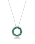 Graziela Gems - Necklace - Emerald 3 Sided Circle Necklace - 